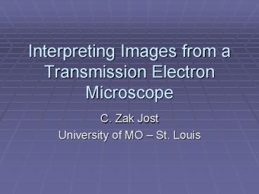 Interpreting Images from a Transmission Electron Microscope