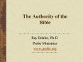 The Authority of the Bible PowerPoint PPT Presentation