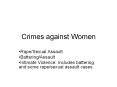 Crimes against Women PowerPoint PPT Presentation