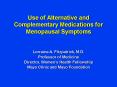 Use of Alternative and Complementary Medications for Menopausal Symptoms PowerPoint PPT Presentation