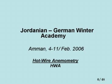 Jordanian German Winter Academy