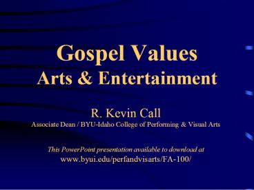Gospel Values Arts