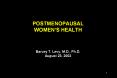 POSTMENOPAUSAL WOMEN PowerPoint PPT Presentation