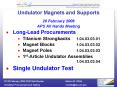 Undulator Magnets and Supports 20 February 2006 APS All Hands Meeting PowerPoint PPT Presentation