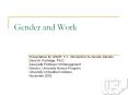 Gender and Work PowerPoint PPT Presentation