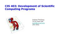 CIS 403: Development of Scientific Computing Programs