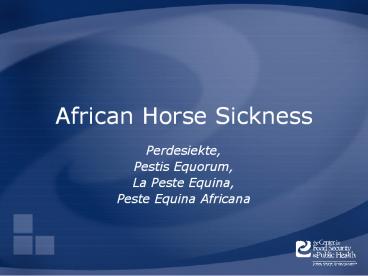 African Horse Sickness