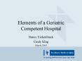 Elements of a Geriatric Competent Hospital PowerPoint PPT Presentation
