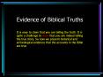 Evidence of Biblical Truths PowerPoint PPT Presentation