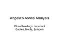 Angelas Ashes Analysis PowerPoint PPT Presentation