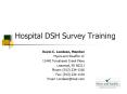Hospital DSH Survey Training