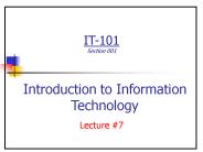 IT101 Section 001