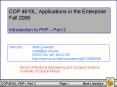 COP 4610L: Applications in the Enterprise PowerPoint PPT Presentation
