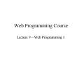 Web Programming Course PowerPoint PPT Presentation