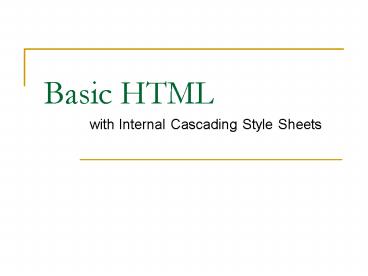 Basic HTML presentation | free to view