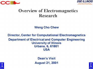 Overview of Electromagnetics Research