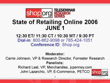 State of Retailing Online 2006