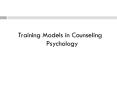 Training Models in Counseling Psychology PowerPoint PPT Presentation