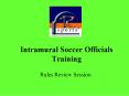 Intramural Soccer Officials Training PowerPoint PPT Presentation