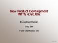 New Product Development MKTG 4320.002 PowerPoint PPT Presentation