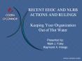 RECENT EEOC AND NLRB ACTIONS AND RULINGS Keeping Your Organization Out of Hot Water PowerPoint PPT Presentation