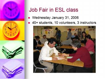 Job Fair in ESL class
