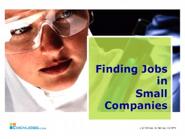 Finding Jobs in Small Companies