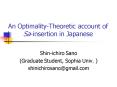An OptimalityTheoretic account of Sainsertion in Japanese PowerPoint PPT Presentation