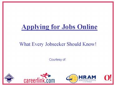 Applying for Jobs Online