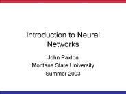 Introduction to Neural Networks