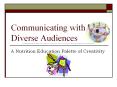 Communicating with Diverse Audiences PowerPoint PPT Presentation