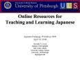 Online Resources for Teaching and Learning Japanese PowerPoint PPT Presentation