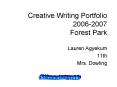 Creative Writing Portfolio 20062007 Forest Park PowerPoint PPT Presentation
