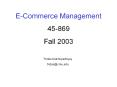 E-Commerce Management PowerPoint PPT Presentation