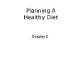 Planning A Healthy Diet PowerPoint PPT Presentation
