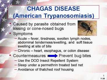 CHAGAS DISEASE American Trypanosomiasis