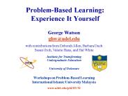 ProblemBased Learning: Experience It Yourself