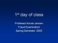 1st day of class PowerPoint PPT Presentation