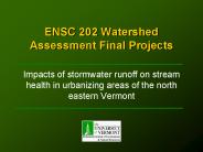 ENSC 202 Watershed Assessment Final Projects