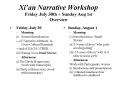 Xian Narrative Workshop Friday July 30th Sunday Aug 1st Overview PowerPoint PPT Presentation