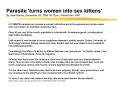 Parasite 'turns women into sex kittens' By Jane Bunce, December 26, 2006 05:27pm, Article from: AAP PowerPoint PPT Presentation
