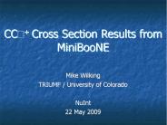 CCp  Cross Section Results from MiniBooNE