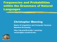 Frequencies and Probabilities within the Grammars of Natural Languages PowerPoint PPT Presentation