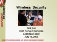 Wireless Security PowerPoint PPT Presentation