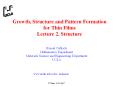 Growth, Structure and Pattern Formation for Thin Films Lecture 2. Structure PowerPoint PPT Presentation