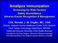 Smallpox Immunization Screening for Risk Factors Safety Surveillance Adverse Events Recognition PowerPoint PPT Presentation