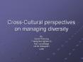 CrossCultural perspectives on managing diversity PowerPoint PPT Presentation