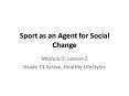 Sport as an Agent for Social Change PowerPoint PPT Presentation