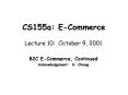 CS155a: E-Commerce PowerPoint PPT Presentation