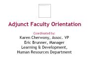 Adjunct Faculty Orientation
